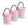 Eimer 5 Liter - Kunststoffbügel Rosa-3er Pack (3 Stück)