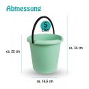 Eimer 5 Liter - Kunststoffbügel Grün-3er Pack (3 Stück)
