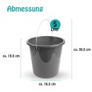 Eimer mit Metallbügel Anthrazit - 5 Liter - 1er Pack (1 Stück)