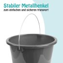 Eimer mit Metallbügel Anthrazit - 10 Liter - 1er Pack (1 Stück)