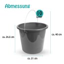Eimer mit Metallbügel Anthrazit - 10 Liter - 1er Pack (1 Stück)
