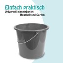 Eimer mit Metallbügel Anthrazit - 10 Liter - 1er Pack (1 Stück)