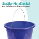 Eimer mit Metallbügel Dunkelblau - 10 Liter - 2er Pack (2 Stück)