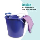 Eimer mit Metallbügel Dunkelblau - 10 Liter - 2er Pack (2 Stück)