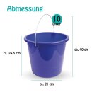 Eimer mit Metallbügel Dunkelblau - 10 Liter - 2er Pack (2 Stück)