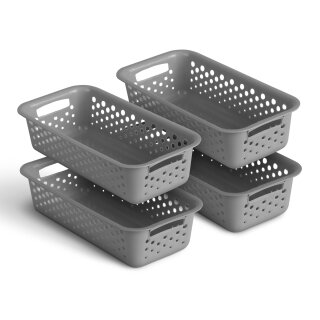 Aufbewahrungskorb Anthrazit 0,7l - 20x10x5 cm - 4er Pack