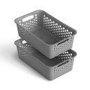 Aufbewahrungskorb Anthrazit 2,0l - 25x16x8 cm - 2er Pack