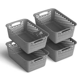 Aufbewahrungskorb Anthrazit 5,0l - 30x20x11 cm - 4er Pack
