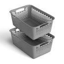 Aufbewahrungskorb Anthrazit 10,0l - 37x26x17 cm - 2er Pack