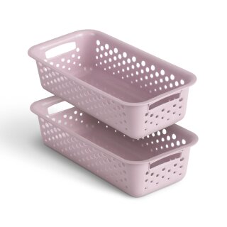 Aufbewahrungskorb Rosa 0,7l - 20x10x5 cm - 2er Pack