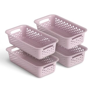 Aufbewahrungskorb Rosa 0,7l - 20x10x5 cm - 4er Pack