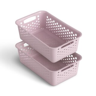 Aufbewahrungskorb Rosa 2,0l - 25x16x8 cm - 2er Pack
