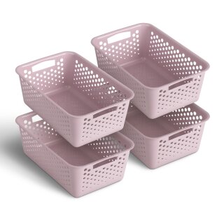 Aufbewahrungskorb Rosa 5,0l - 30x20x11 cm - 4er Pack
