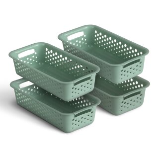 Aufbewahrungskorb Grün 0,7l - 20x10x5 cm - 4er Pack