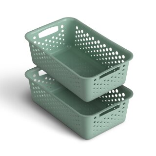 Aufbewahrungskorb Grün 2,0l - 25x16x8 cm - 2er Pack