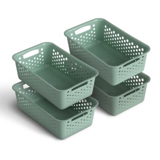 Aufbewahrungskorb Grün 2,0l - 25x16x8 cm - 4er Pack