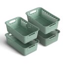 Aufbewahrungskorb Grün 2,0l - 25x16x8 cm - 4er Pack