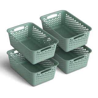 Aufbewahrungskorb Grün 5,0l - 30x20x11 cm - 4er Pack