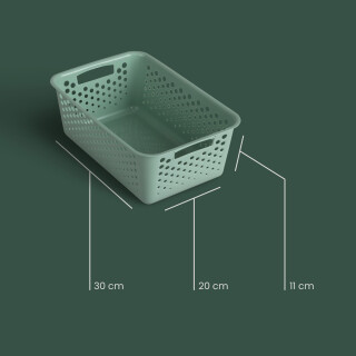 Aufbewahrungskorb Grün 5,0l - 30x20x11 cm - 4er Pack