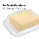 Butterdose mit transparentem Deckel Weiß