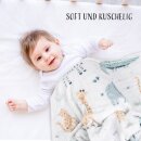 Kuscheldecke für Kinder samtweich 85x120 cm Safari