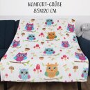 Kuscheldecke für Kinder samtweich 85x120 cm Eule