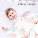 Kuscheldecke für Kinder samtweich 85x120 cm Sonne-Mond-Sterne