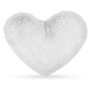 Herzkissen Plüsch Silber