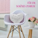 Herzkissen Plüsch Silber