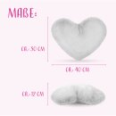 Herzkissen Plüsch Silber