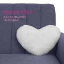Herzkissen Plüsch Silber