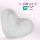 Herzkissen Plüsch Silber