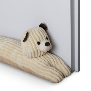 Zugluftstopper Tier 90cm x Ø10cm Bär (Creme)