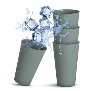 Mehrwegbecher Kunststoff BPA-frei Grün 0,4L 4er-Pack