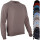 hemmy Fashion Herren Pullover Rundhals meliert - beige - taupe XL
