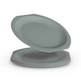 Mehrwegteller Kunststoff BPA-Frei Ø23 cm Grün 4er-Pack