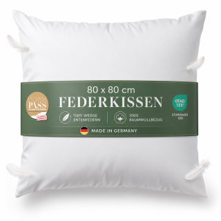 Kopfkissen Federkissen "Tierwohl" 80x80 cm Downpass, OEKO-TEX