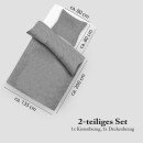 Bettwäsche-Set 2-teilig "Micro Melange" 135x200/80x80cm Grau