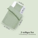 Bettwäsche-Set 2-teilig "Micro Melange" 135x200/80x80cm Salbei