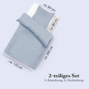 Bettwäsche-Set 2-teilig "Micro Melange" 135x200/80x80cm Blau