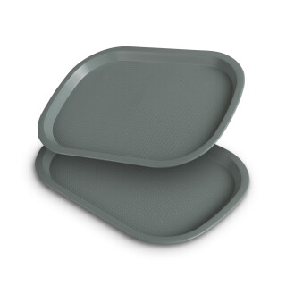Tablett Kunststoff BPA-frei 37x27 cm Grün 2er-Pack