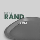 Kunststoff Tablett - BPA Frei (37,7cm x 27,7cm) - Grau (2er Pack)