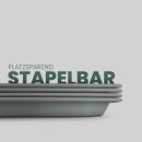 Kunststoff Tablett - BPA Frei (37,7cm x 27,7cm) - Grau (2er Pack)
