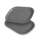 Tablett Kunststoff BPA-frei 37x27 cm Grau 2er-Pack