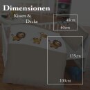 Kinder Betten-Set inkl. Bettwäsche 100x135cm / 40x60cm Löwe & Giraffe