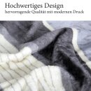 Flanell Kuscheldecke "Soft Touch" 130x170 - bella casa - Hellgrau Ranke
