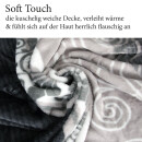 Flanell Kuscheldecke "Soft Touch" 130x170 - bella casa - Hellgrau Ranke