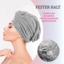 Haarturban 25x65cm - Einheitsgröße Grau