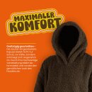 Kuschelhoodie für Herbst/Winter Sherpa Fleece Oversize EU 36–44 Dunkelbraun