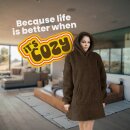 Kuschelhoodie für Herbst/Winter Sherpa Fleece Oversize EU 36–44 Dunkelbraun